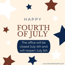 Tomorrow is National Independence Day so wave your flags high and make sure your fireworks are pointed in the right direction! Our office will be closed Thursday, July 4th. We will resume normal business hours on July 5th๐๐๐งจ
Wishing you a safe & HAPPY 4TH!
#4thofjuly #independenceday #lewisvilletx #thecolonytx #flyhigh #rentatrosehill Instagram post from @rosehillapartments on July 03, 2024 18:01:29pm